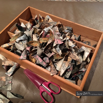Suzn+Quilts+box+of+sewn+Morris+petals